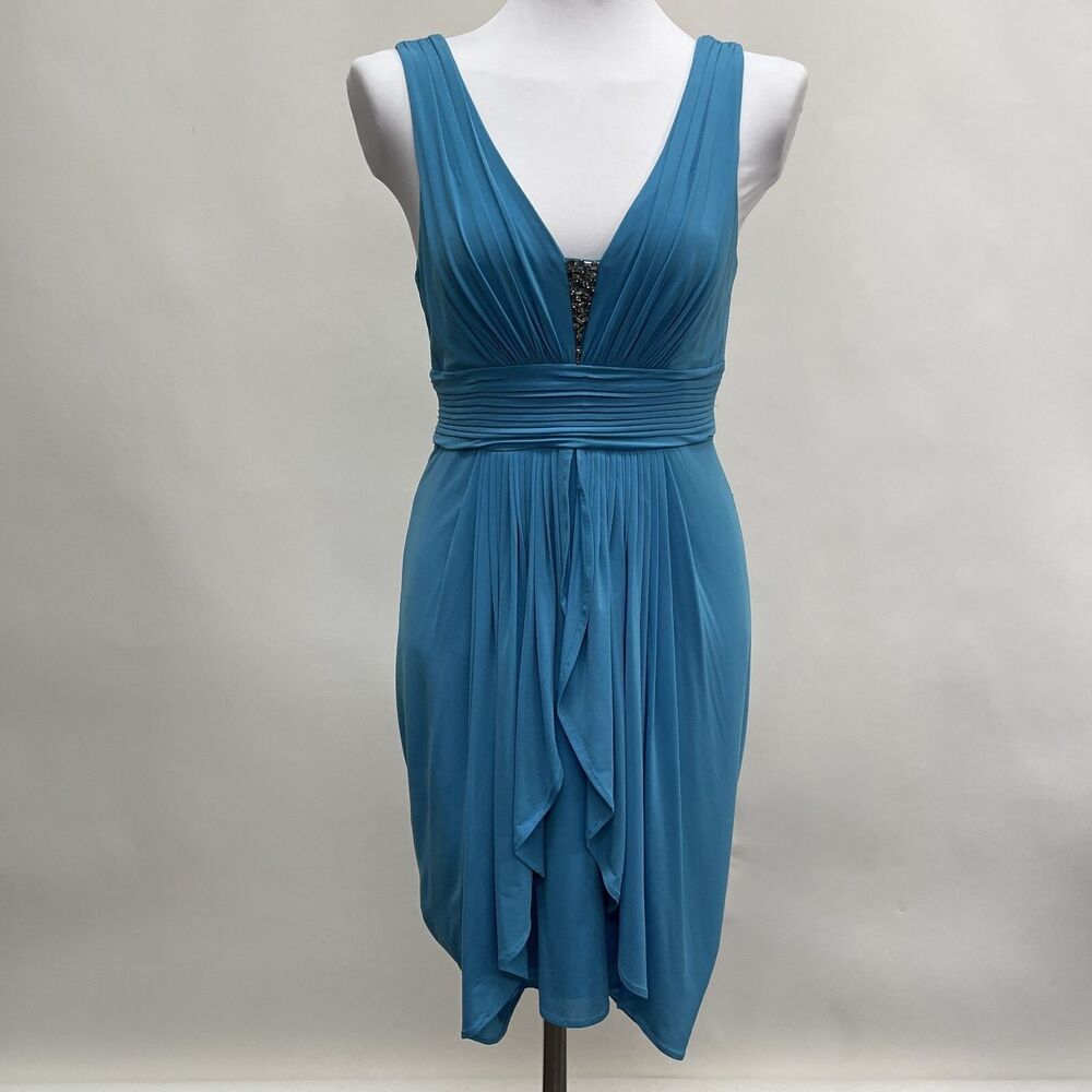 BCBGMaxazria Women's Dress Small Blue Sleeveless‎